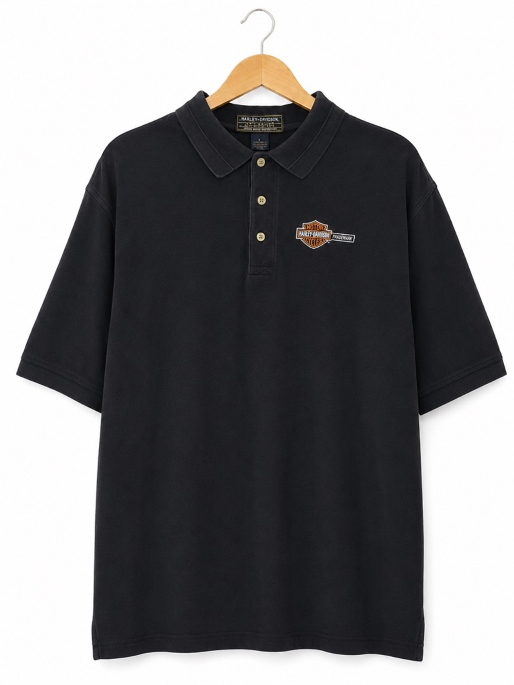 Harley-Davidson Ford F-150 Black Polo Shirt Men’s L Embroidered Logos Y2K
